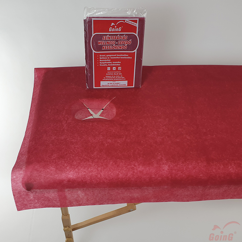 1040 Higienic sheet with "X" cutout 80x200 cm deep red